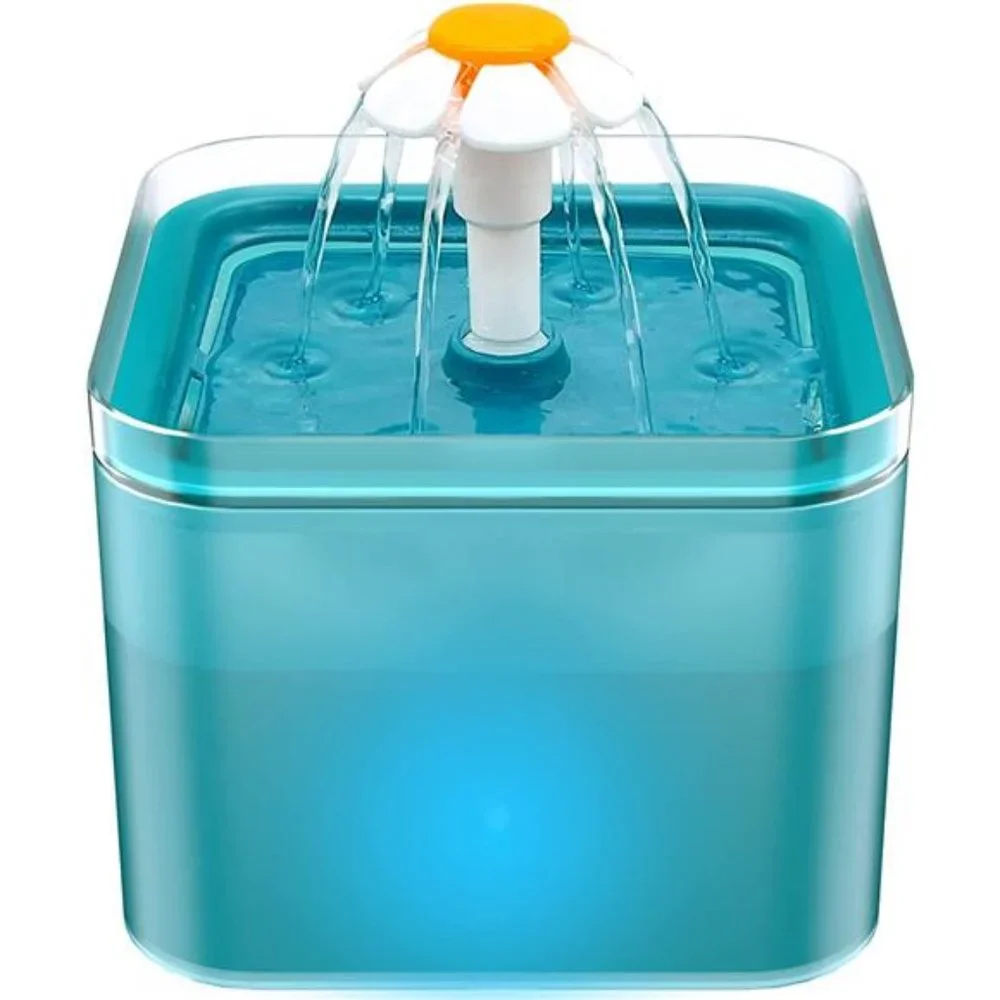 Cat Water Fountain, Ultra Silent Cat Fountain 2L/67oz, with LED Light